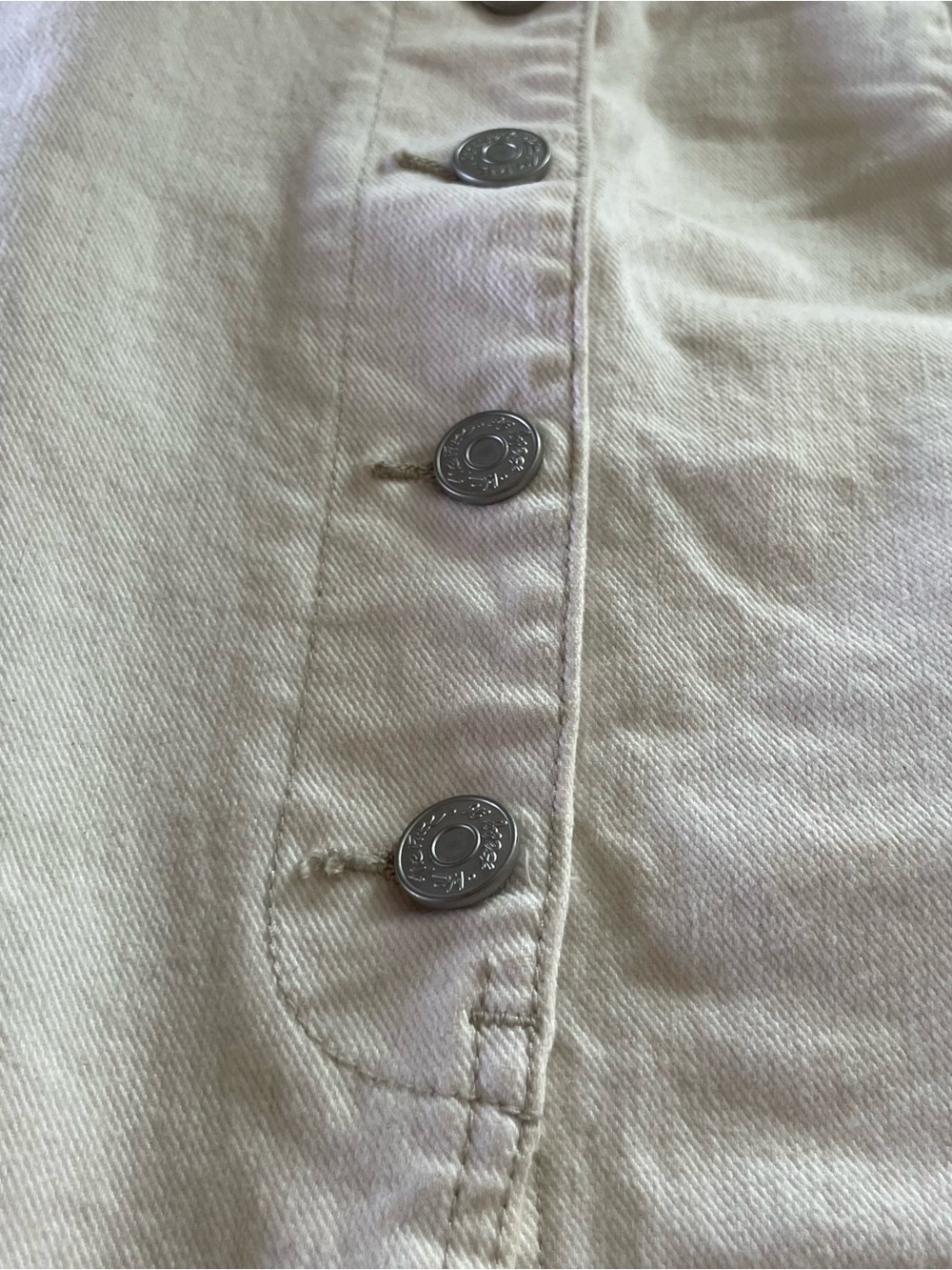 Free People White Button-Front Midi Skirt - Picture 2 of 4